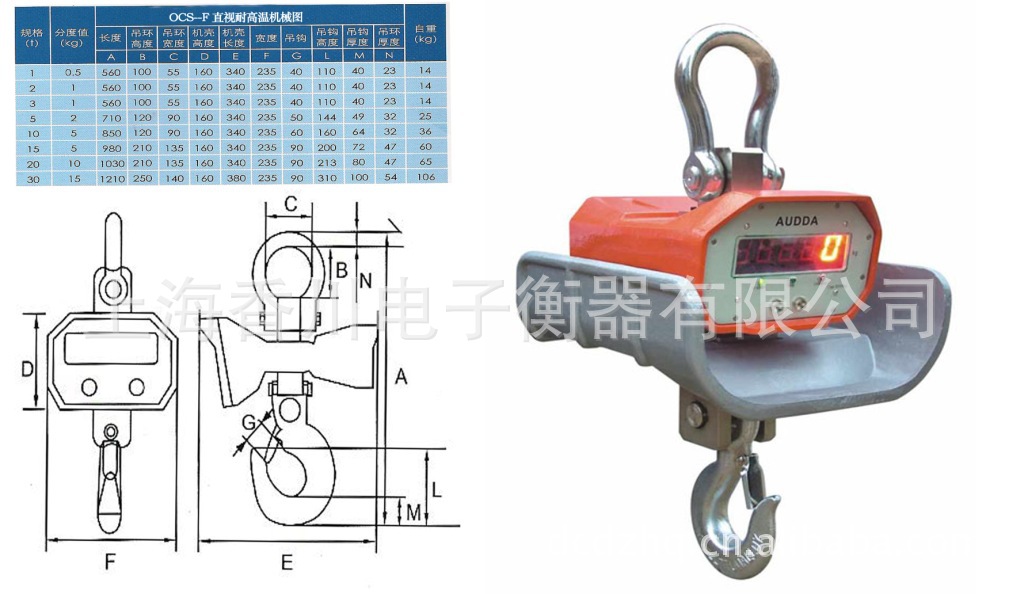 直视耐高温吊秤