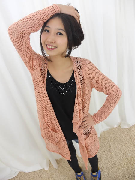 【2012女装新款北欧风情<em>漏孔</em>丝网<em>开衫</em>毛衣11