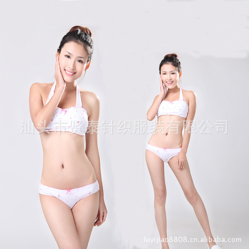 <em>文胸</em>-供应<em>少女吊带挂脖式</em>套装内衣 学生内衣文