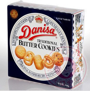印尼进口丹麦danisa 皇冠牛油曲奇饼干90g 原味/葡萄干味/腰果味
