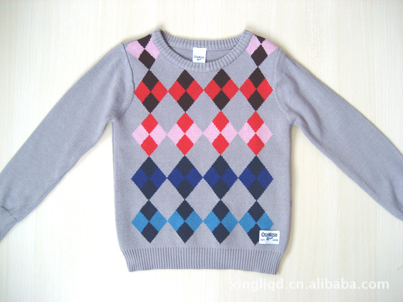 批发采购童<em>毛衣</em>-<em>儿童毛衣</em>批发外贸<em>菱形</em>格子图