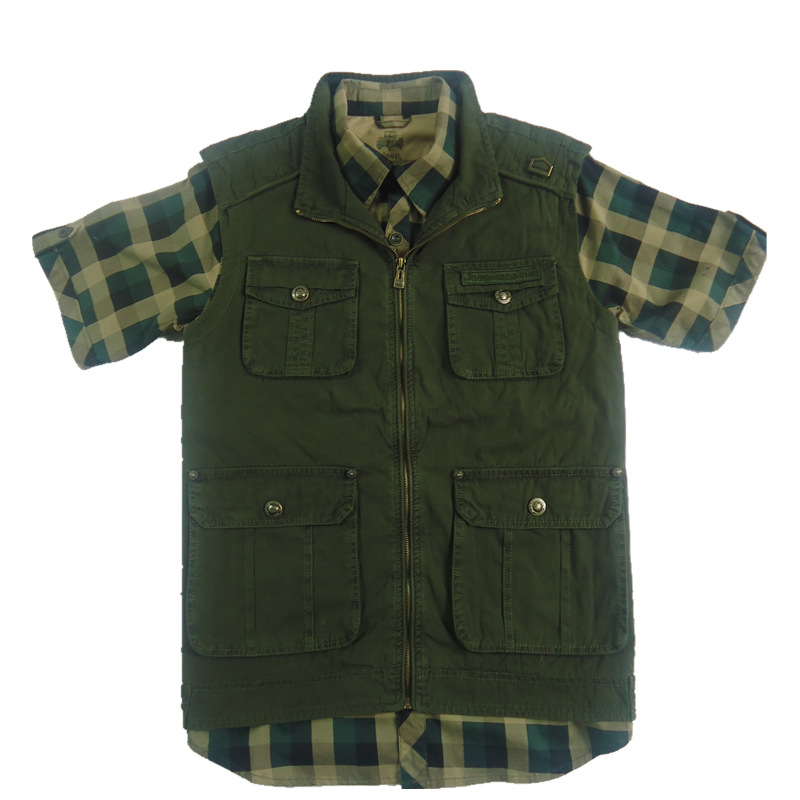 新品2012秋jeep<em>马甲</em>纯棉<em>立领男装</em>钓鱼摄影马