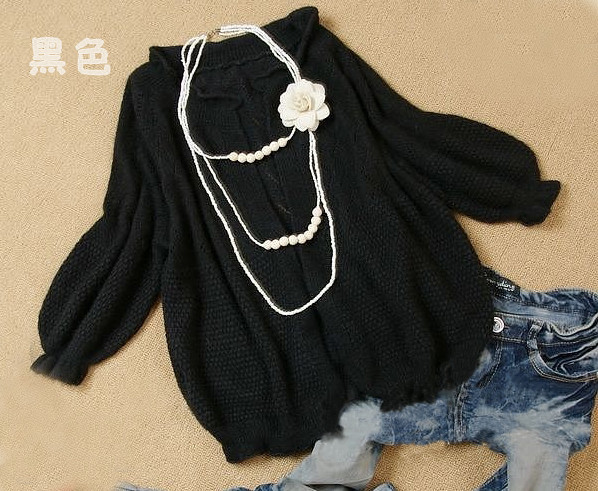 <em>一件代发少女装</em>针织开衫荷叶边兔毛七分袖防晒