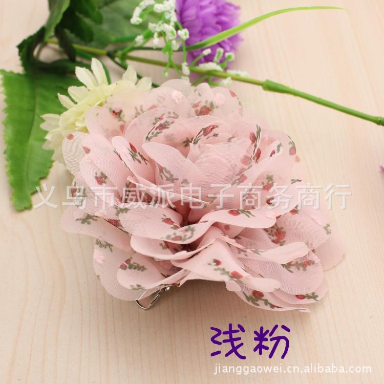 韩式饰品棉麻胸花花朵布艺发饰<em>淑女发夹</em>头花胸