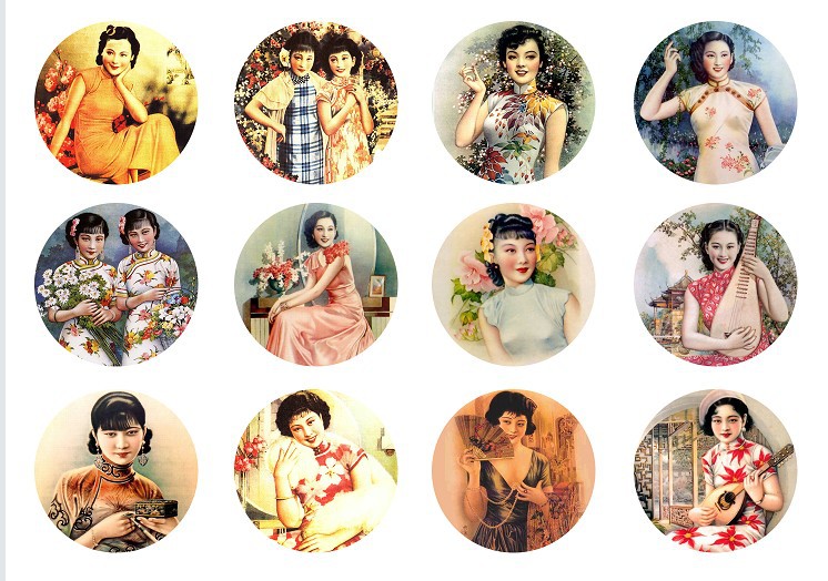 圆形8-25mm 时光宝石 <em>老上海美女</em> 电子版巾图