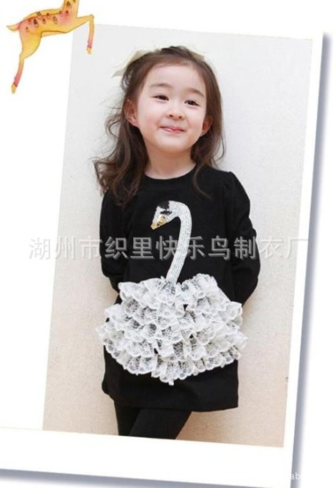 <em>女童</em>秋款 2012大童天鹅<em>衣服</em>儿童<em>韩版</em>套装 2件