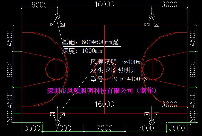 FS-F2X400-6室外双头篮球场照明灯 _ FS-F2X