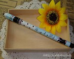 批发小商品学生用品 韩国文具粉可爱点点铅笔造型圆珠写字笔8g