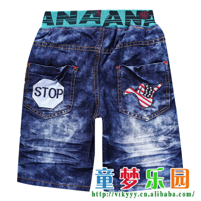 2012大童装<em>高档</em>儿童牛仔裤<em>短裤</em> <em>男女</em>童全棉牛