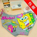 N2009灰色款 女纯棉可爱卡通少女学生平角裤 海绵宝宝三角裤y2