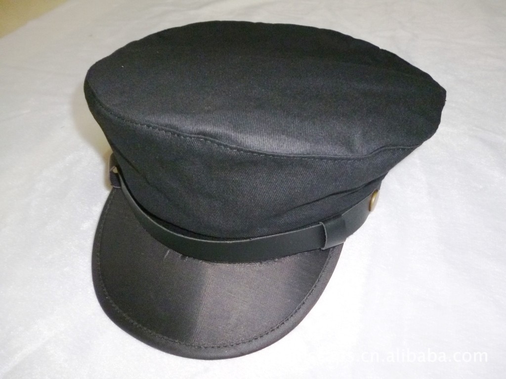 批发采购帽子-军人帽子,黑色款军帽,鸭舌成人军