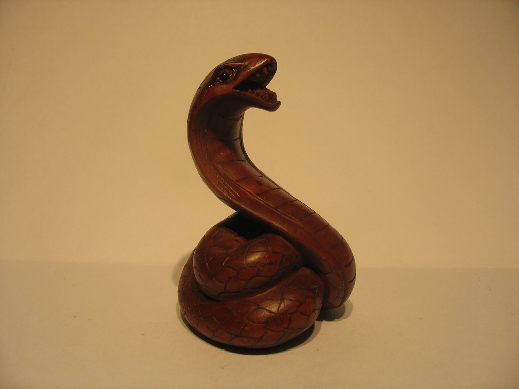 精雕黄杨木艺术品 十二生肖工艺雕刻挂件 蛇