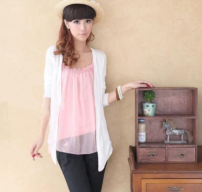 <em>开衫</em>蓝枝雪 <em>冰丝</em>面料褶皱长袖中<em>长款开衫</em> - 帮