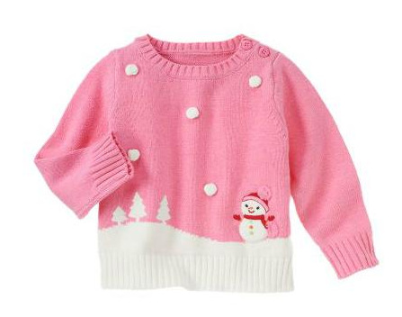 【服装加工 女童粉色雪人棉针织<em>毛衣</em>】价格,厂
