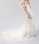 华源衣锦 浪漫花朵 一字肩 鱼尾拖尾婚纱 荷叶边婚纱 R022