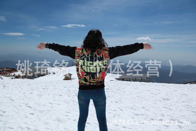 【琦丽外贸 优质欧美日韩版 动物涂鸦长袖南女