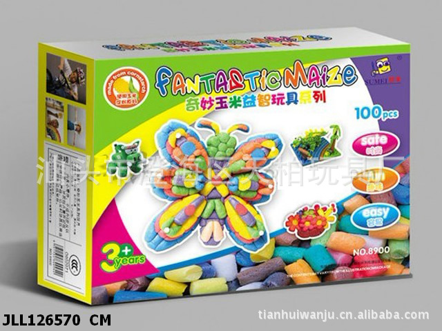 【有3C中文奇妙玉米100粒,立体拼图,立体积木