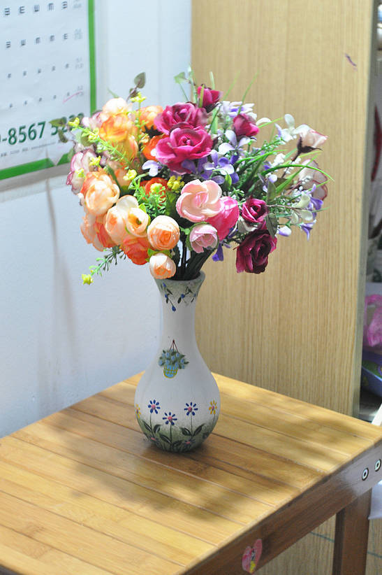 zakka 杂货 实木插花器 花瓶 田园手绘 手工制作