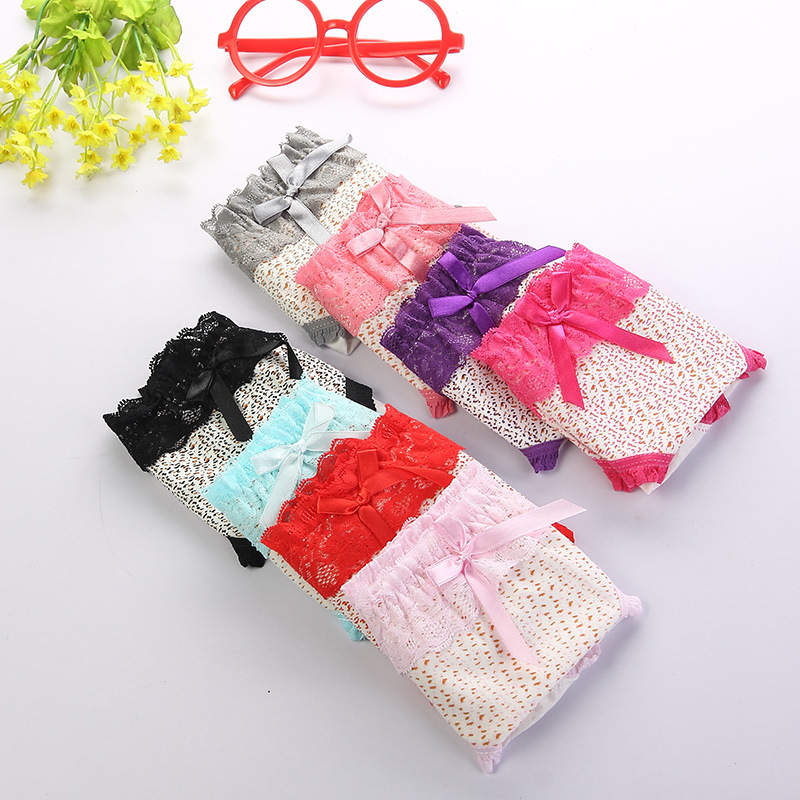 新款公主蕾丝品牌女士<em>内裤</em> 外贸<em>全棉</em>豹纹<em>女式</em>