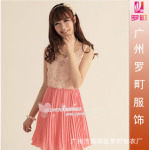 2012春装新款无袖背心裙雪纺连衣裙夏款工厂直销订货款81438