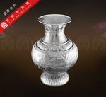 纯银工艺品-花瓶-银花瓶-纯银花瓶-高工艺叙事写意花瓶-三国演义