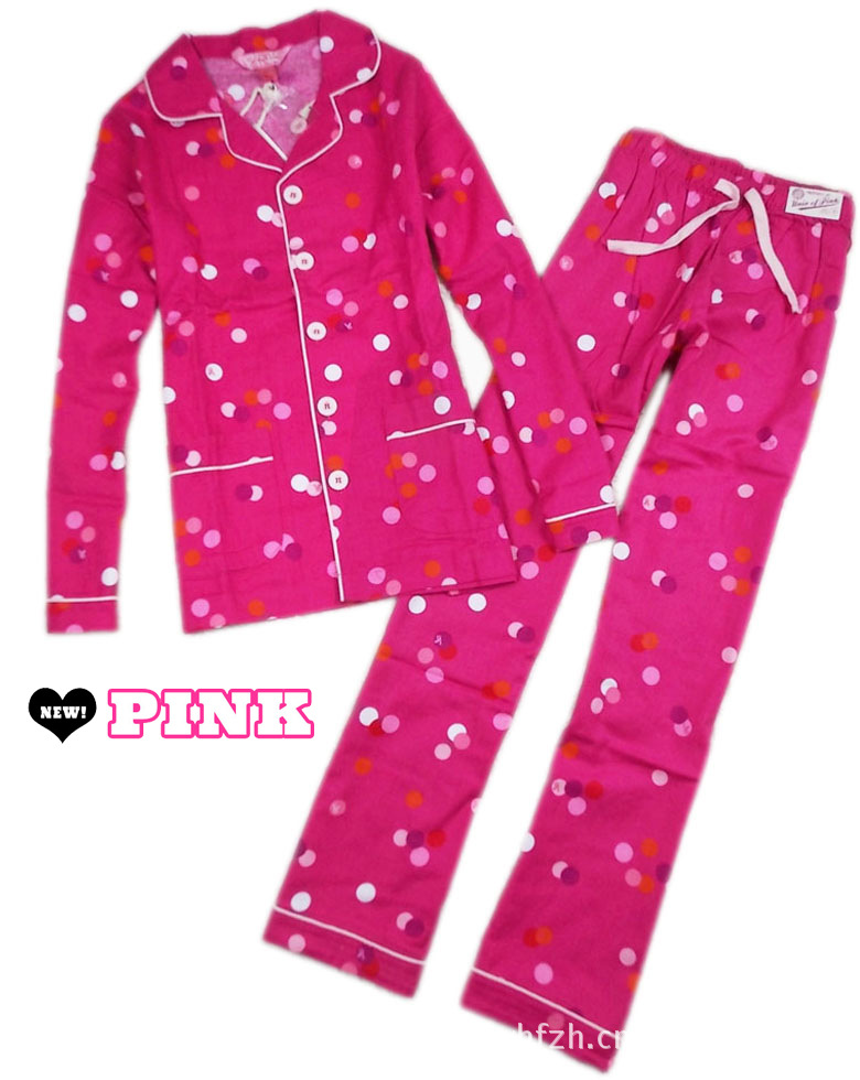 正品维多利亚的秘密PINK 冬纯棉女款<em>厚睡衣</em>套