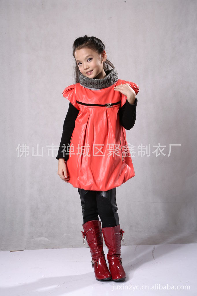 2012时尚中大童仿革皮裙<em>女童</em>韩板<em>秋</em>冬款<em>公主</em>