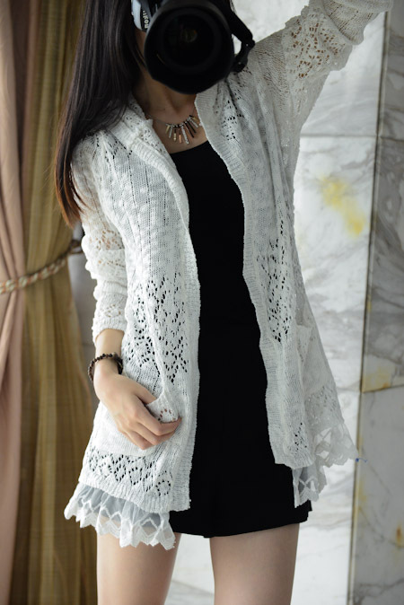 最新热销韩版长款电脑编织<em>开衫戴帽</em>女士<em>毛衣</em> 