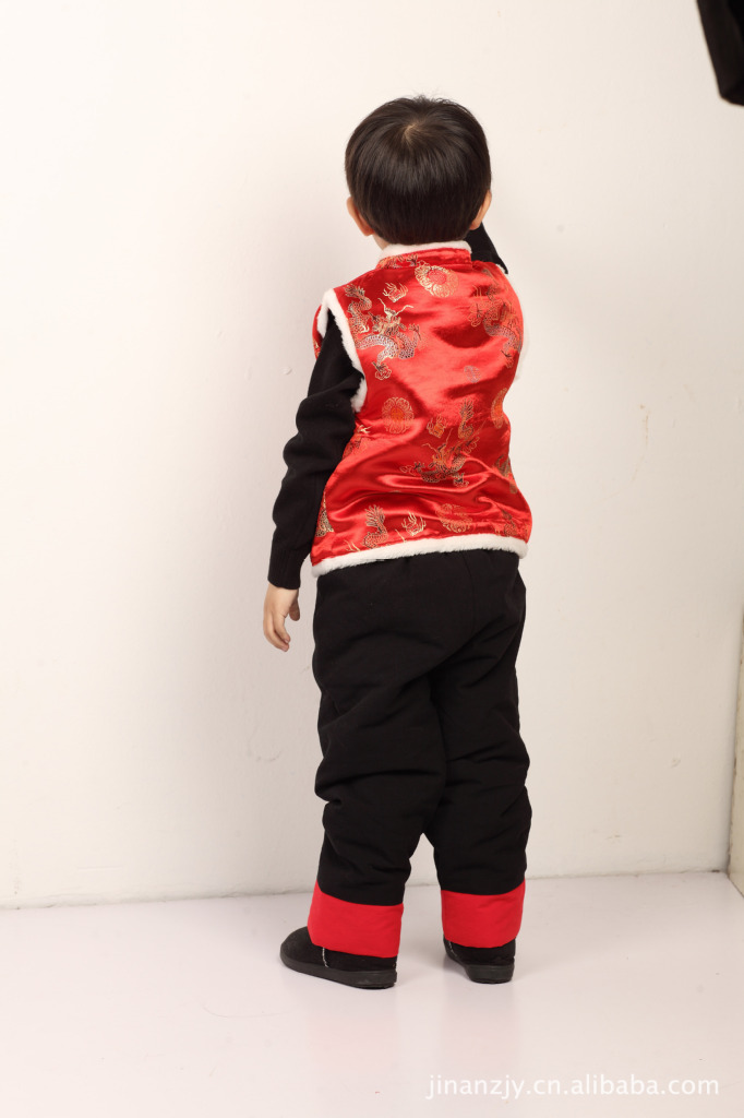 【儿童唐装批发 <em>织</em>锦缎福字<em>马甲</em> 男童<em>马甲</em> <em>宝宝</em>