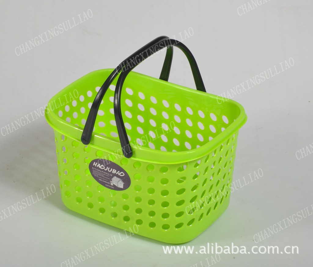 【批发100%新料 塑料 超市购物篮 小篮子 手提篮 置物篮 菜篮】价格,厂家,图片,收纳篮、置物篮,杨联涛(个体经营)-马可波罗网