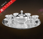 纯银工艺品.银器.纯银制品.纯银茶具.经典小功夫茶具-龙凤图