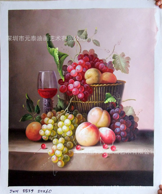 批发供应欧式精品油画 手绘油画 餐厅水果景物油画 大芬油画批发