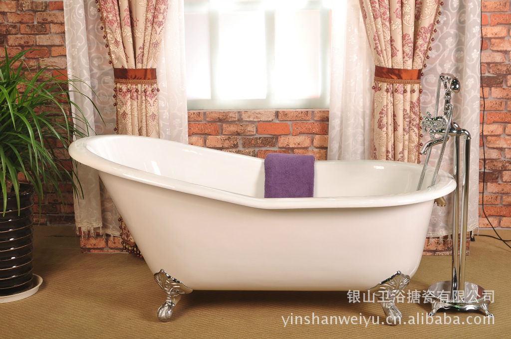 【浴缸厂家直销1.56米铸铁贵妃浴缸 欧式简约