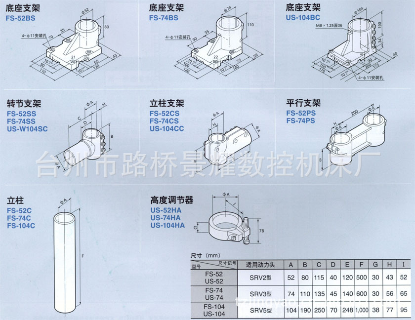 供应支架 万向紧固支架 动力头支架   景耀数控 数控动力头专卖