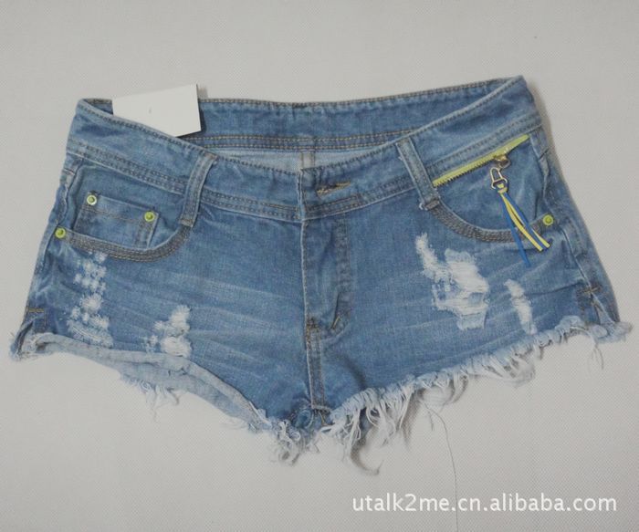 2012新款 <em>外贸女裤批发</em> 牛仔破旧流须 超短裤热
