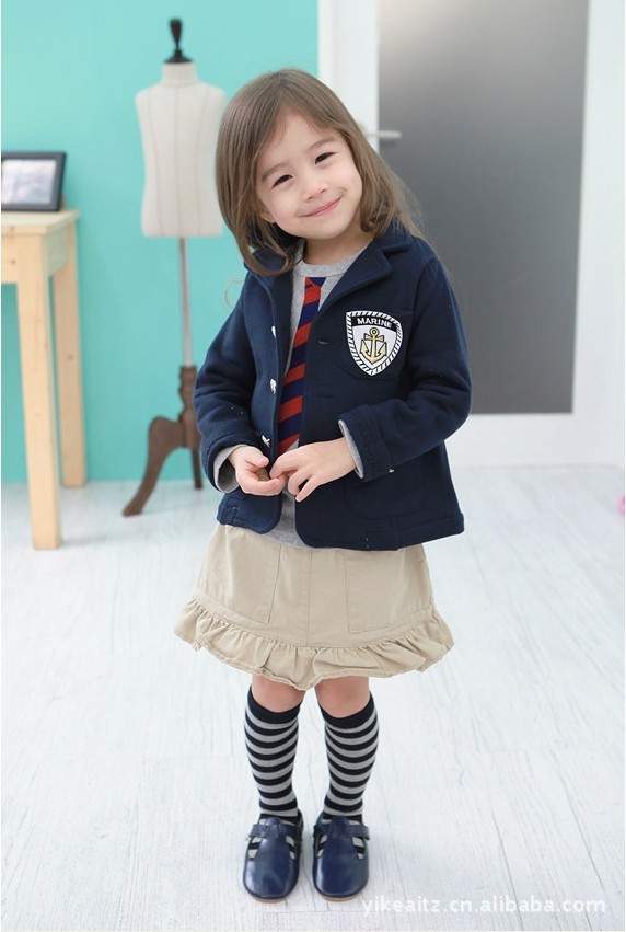 上新! 2012童装秋新款 女款 棉+针织 学生风套