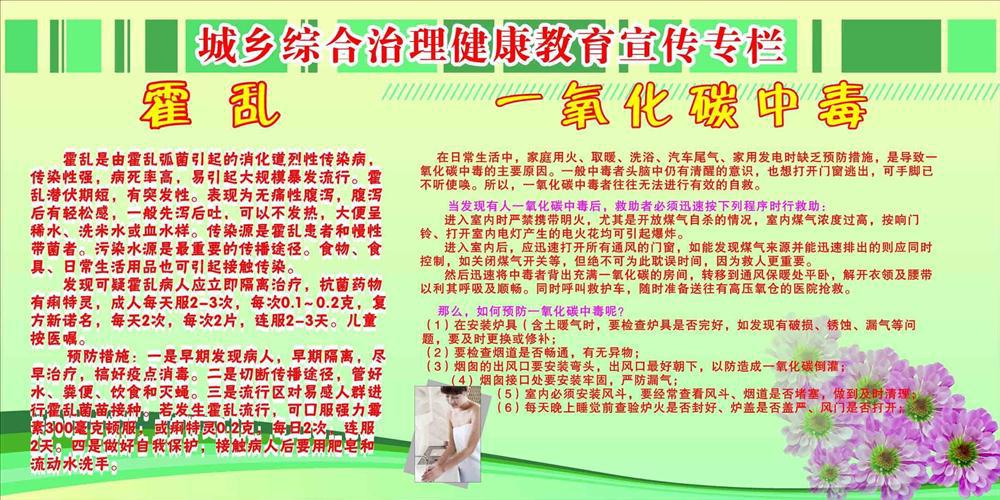 209海报办公装饰3950预防霍乱一氧化碳中毒健