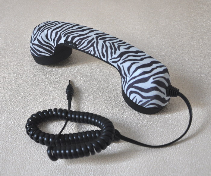 彩绘方格听筒 防辐射手机电话听筒 斑点水转印