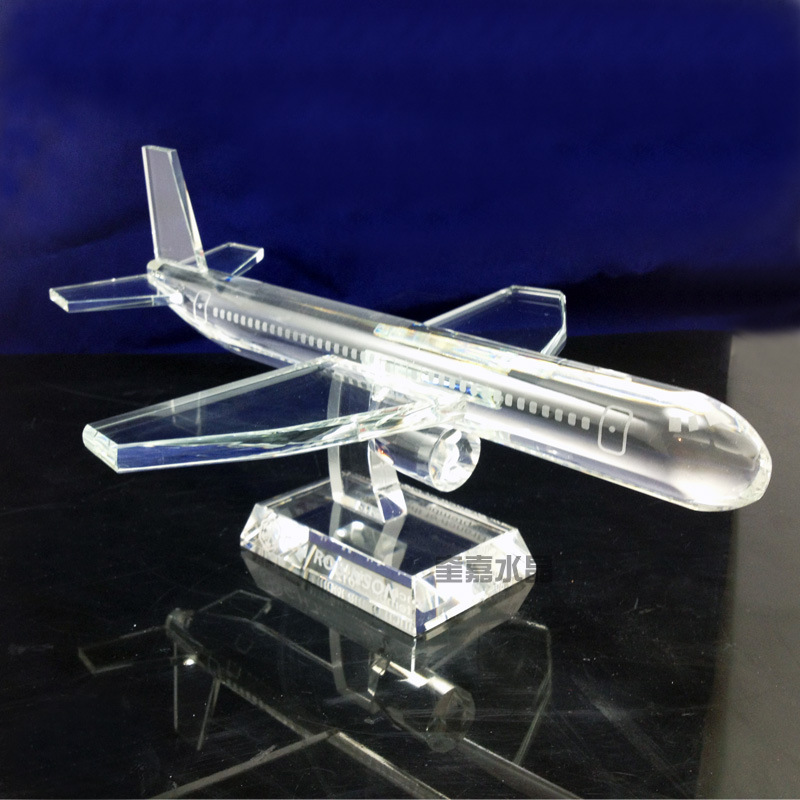 批发采购水晶工艺品-高档水晶飞机模型摆件 晶