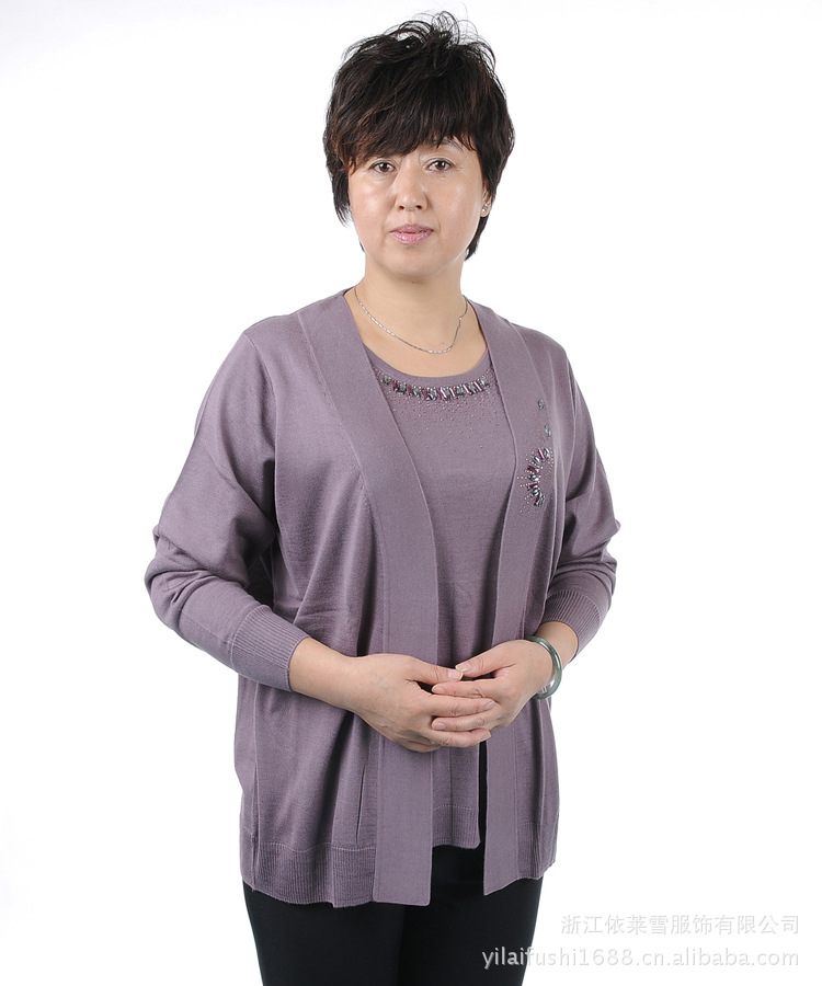 望羽2071专柜正品秋季中老年<em>上衣假两件</em>纯色