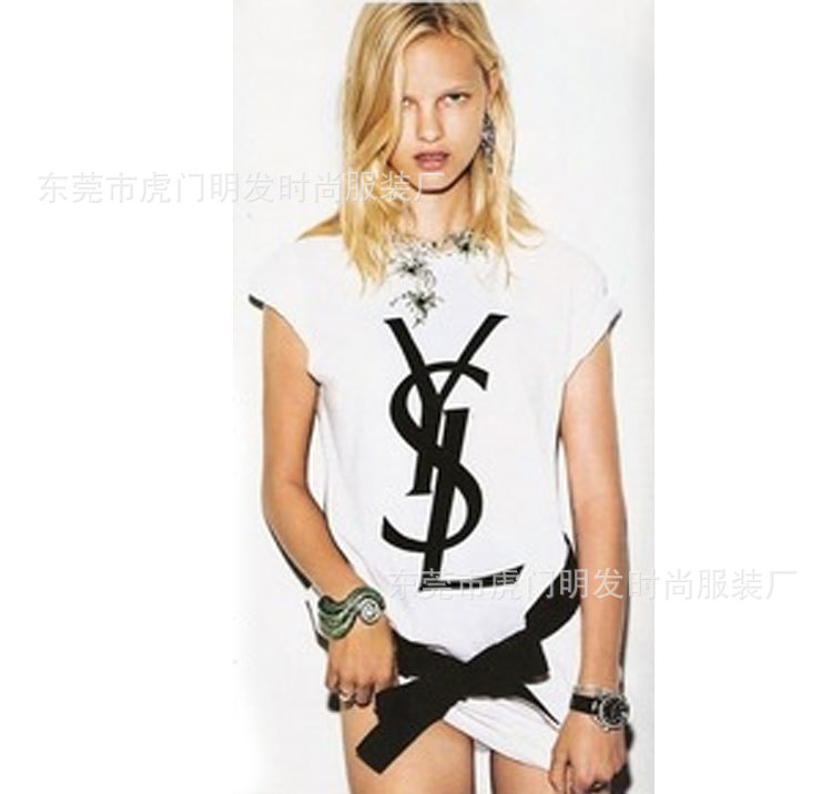 2012新款 <em>YSL</em> <em>圣罗兰</em>经典<em>女装</em>T恤 全棉短T 简