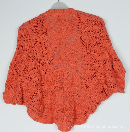 外贸<em>女装</em> 手工钩花<em>毛线马甲背心</em> 针织小披肩 外