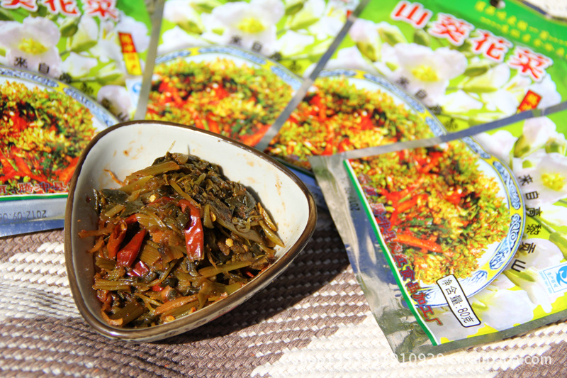 云南特产凉菜配饭零食品小吃 腾冲栗树园山葵花菜 泡腌咸菜80克