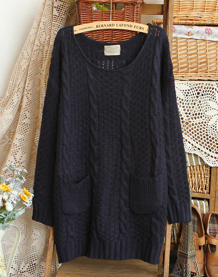 2012秋冬新款韩版休闲百搭宽松粗棒<em>针</em>套头时