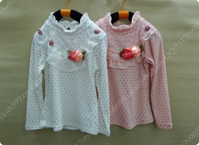 【03-26 072韩版花边花朵珍珠公主打底衫6-9岁