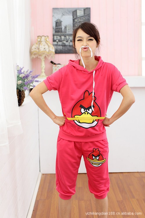 新款<em>少女装</em> 休闲<em>运动装</em> 短袖卫衣夏季套装可爱