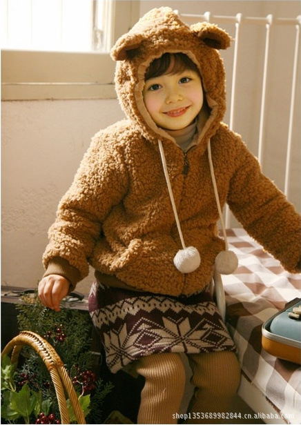 <em>长款</em>毛<em>毛衣</em>批发 <em>加厚</em>小熊<em>儿童</em>圈圈<em>外套</em> 厂家直
