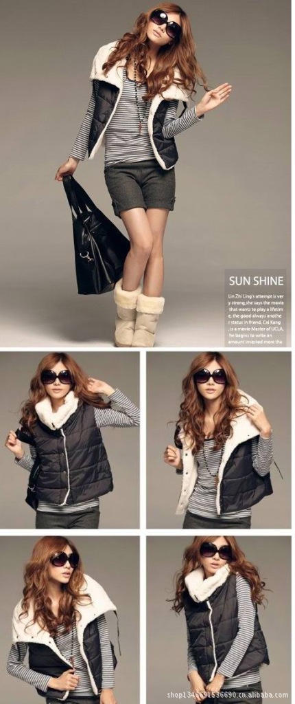 2012秋冬羊羔毛绒大翻领<em>马甲</em> 韩版百搭<em>女款毛</em>