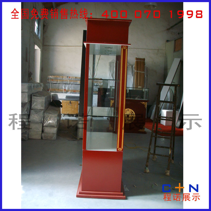展示柜-热烈中国红 供应银行合作黄金展示柜 黄