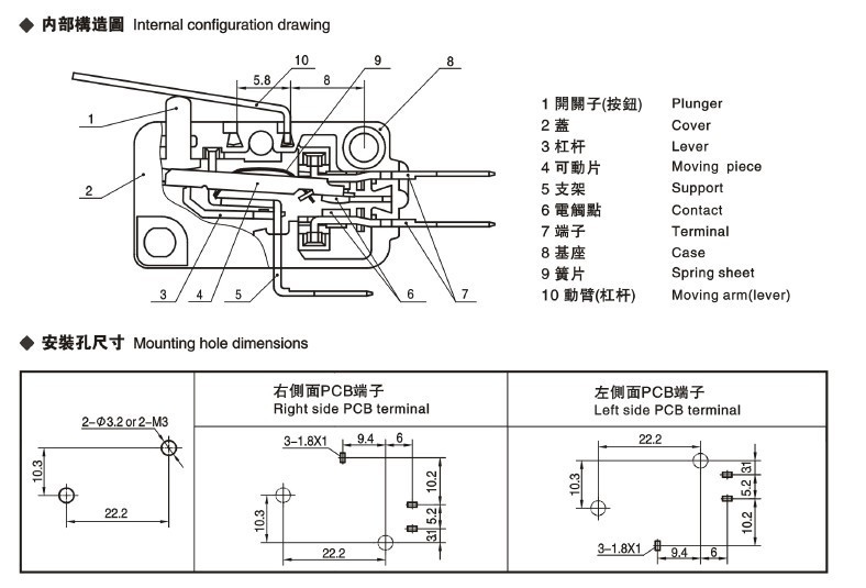 供应微动开关厂家kw3a vde 韩国微动开关ek认证美国开关ul